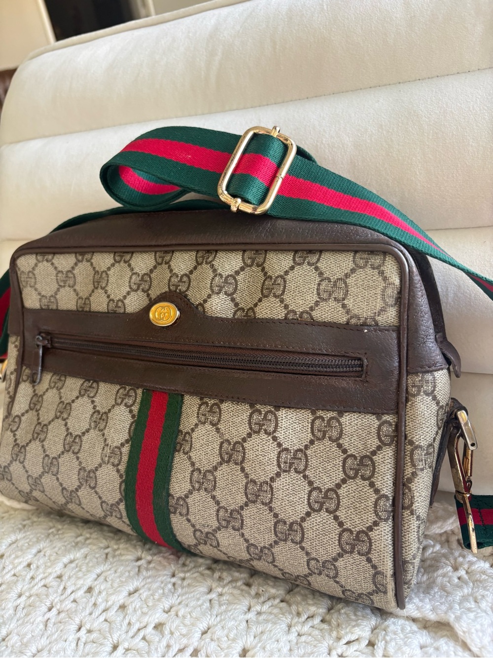Gucci Beige GG Plus Canvas Crossbody Ophedia purse Gorgeous Bag